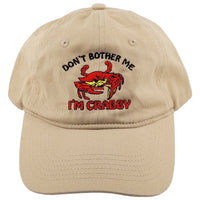 don't bother me i'm crabby khaki colored baseball hat
