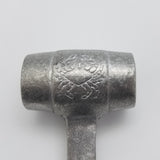 pewter alloy crab mallet with embossed crab close up view