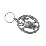 Pewter crab oval shaped key ring