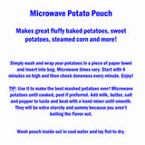 Microwave Potato Pouch / Bag - Whimsical Red Crab Design - Locally Sewn