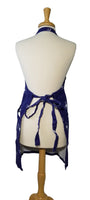 Blue crab design full length adjustable apron in navy and white cotton back
