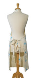 Tropical blue crab design full length adjustable apron in cream back