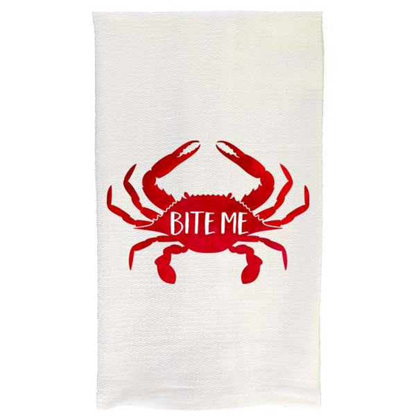 Red Crab Bite Me Kitchen Towel