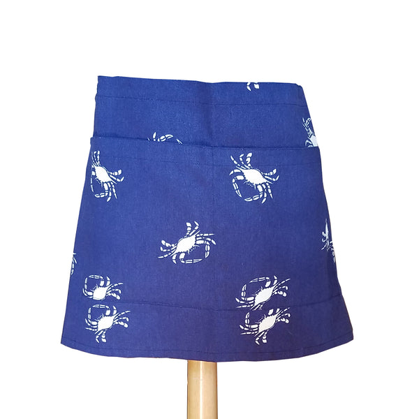 Blue Crab Half Size Waist Apron