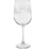 Blue Crab Stemmed Wine Glass