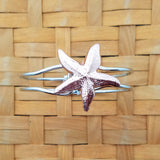 Starfish cuff adjustable blacelet - surgical steel and copper plated top view