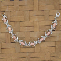 Crab link bracelet in surgical steel with copper plated shells