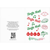 Jingle shell rock Christmas card with envelope front and back cover