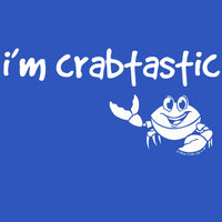 I'm crabtastic design racerback flowy tank top women's in royal blue with cartoon crab