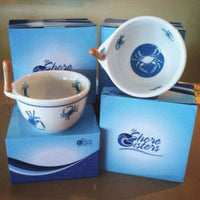 Crab design dip bowl with spreader made of vitrious china gift box