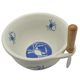 Crab design dip bowl with spreader made of vitrious china