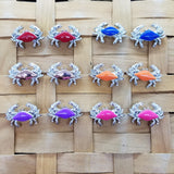 Crab post earrings - surgical steel with copper plated or enameled shell