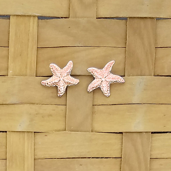 Starfish post earrings - surgical steel and copper plated
