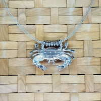 Crab necklace / pin - surgical steel removable neck wire - back view