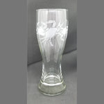 Crab design pilsner glass with weighted foot and hourglass shape