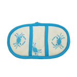 Crab design pincher potholder tropical blue color crabs in cream