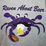 Raven about beer football design short sleeve men's t-shirt