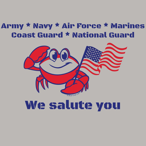 Salute crab military design sleeveless men's t-shirt in gray