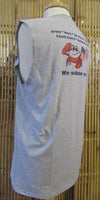 Salute crab military design sleeveless men's t-shirt in gray side view