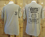 Wanted Poster Old West Crab mens pocket short sleeve t-shirt in sandstone tan - front/back 